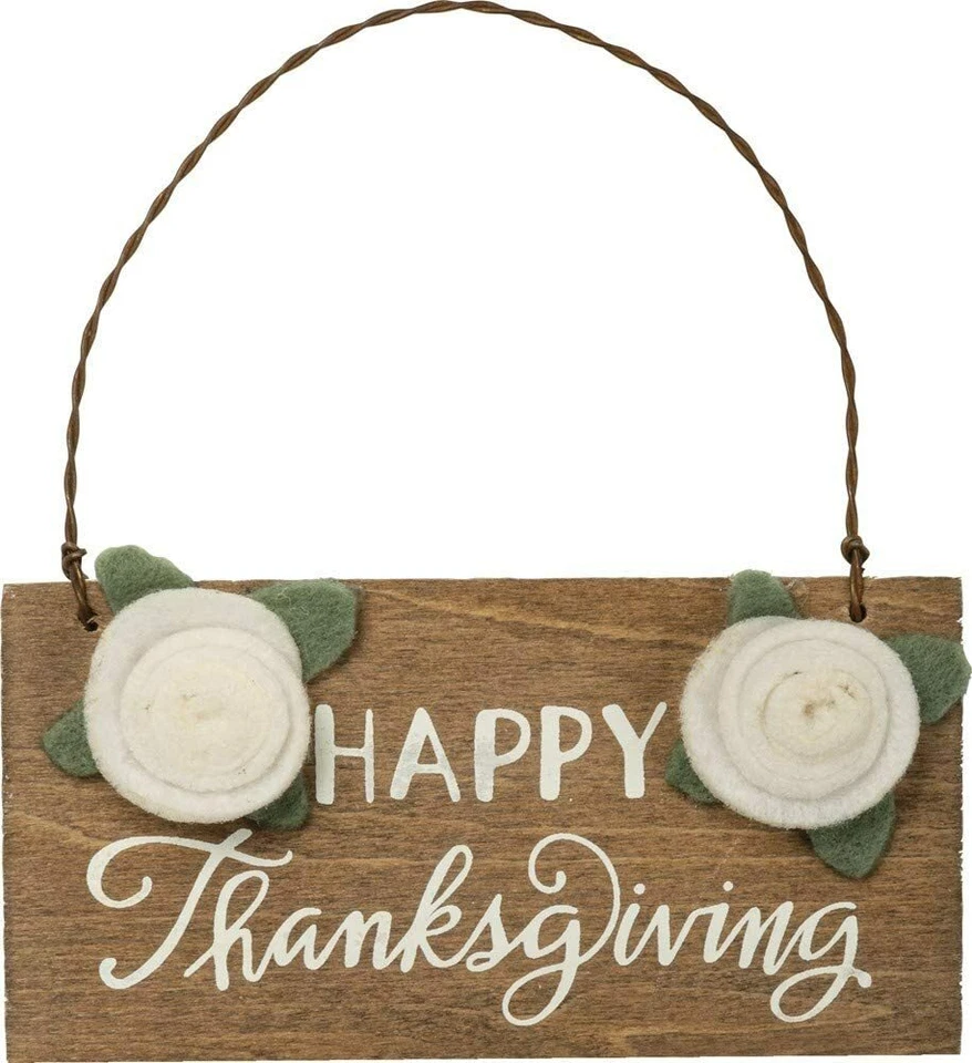 Happy Thanksgiving Wood Small Hanging Ornament Primitives By Kathy Harvest Decor - Image 1 of 1