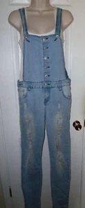 *TWENTYONE BLACK PREMIUM By RUE21** Women's Denim Overalls Distressed Size ((L)) - Picture 1 of 12
