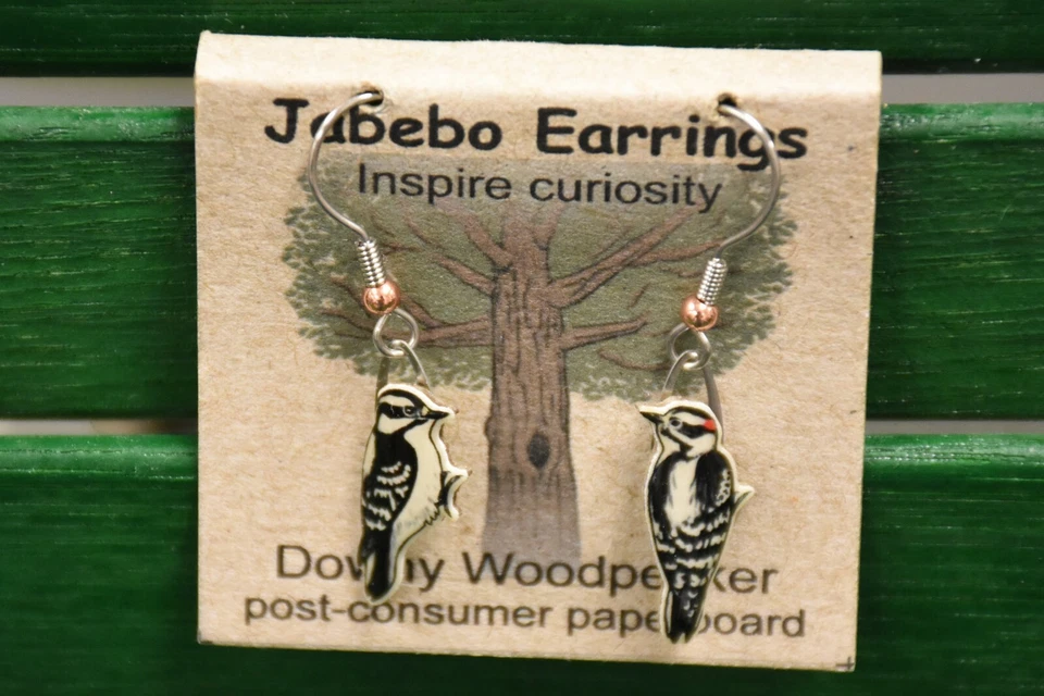 Pendientes Jabebo Pájaro carpintero Downy Foto 1 de 1