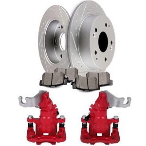 Rear Brake Calipers And Rotors Slot + Ceramic Pads For 1998-1999 Honda Accord - Picture 1 of 1