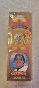 Reggie Jackson Golden Baseball Legends 24KT Gold Plated Quarter Sealed  - Picture 1 of 3