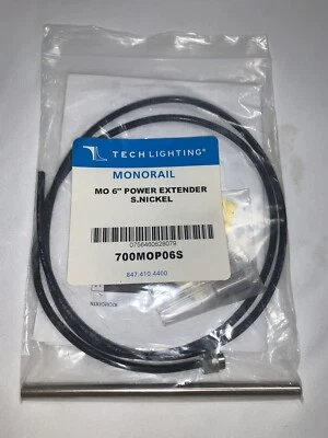 Tech Lighting 700MOP06S 6” Monorail Power Extender Satin Nickel  - Image 1 of 2