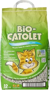 Bio-Catolet Licht & Hygienisch Recyclingpapier Granulat Katzenstreu 12 Liter - Bild 1 von 5