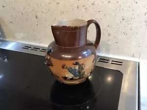 Royal Doulton Lambeth Water Jug Coloured Motifs C 1905 Damaged - Picture 1 of 12