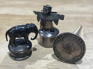 LOT OF 3 VINTAGE STERLING SILVER 925 800 WINE BOTTLE STOPPERS Elephant Figure - Picture 1 of 10