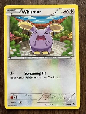 NM Whismur 83/119 - 2014 Pokemon Phantom Forces Common Card - Akira Komayama Art - Image 1 of 2