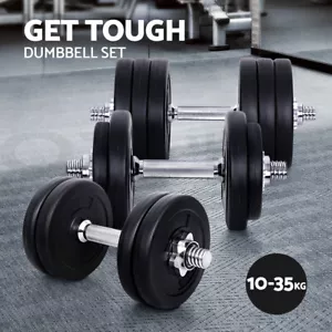 Everfit 10-35KG Dumbbells Set Barbell Weight Training Plates Home Gym Fitness - Picture 1 of 11