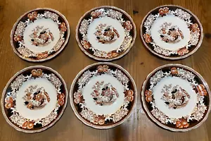 Antico timbro posteriore leone 'Cina Imperiale' 6 x piatti laterali. - Foto 1 di 5