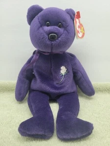Ty Beanie Babys Prinzessin lila Bär Spielzeug mit Etikett Diana Princess of Wales 1997 - Bild 1 von 8