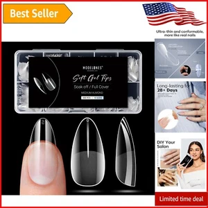 10 Size Variety - 500Pcs Half Matte Almond Acrylic Nail Tips for Extensions - Picture 1 of 11