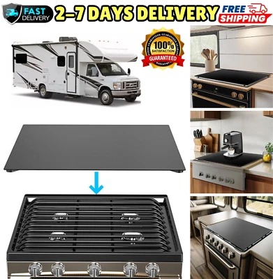 Cubierta superior de estufa para autocaravana placa de estufa cámper cubierta de quemador de gas de aluminio antideslizante doble Foto 1 de 4