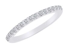 Wedding Ring Band 0.25 Ct Round Cut 14k Solid Gold French Pave
