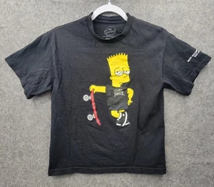 The Simpsons Bart Simpson Trouble Maker Skateboarding Medium Black T-shirt - Picture 1 of 8