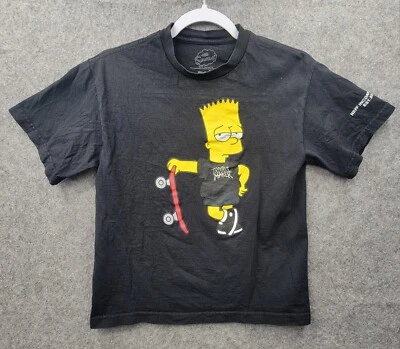 The Simpsons Bart Simpson Trouble Maker Skateboarding Medium Black T-shirt - Image 1 of 4