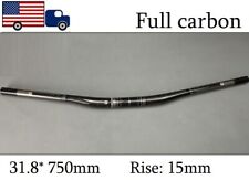 Carbon Handlebar MTB Road XC Bike Long Bicycle Riser bar Rise 15mm 31.8*750mm