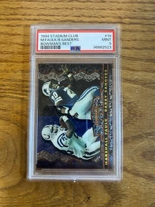 1994 Topps Stadium Club Bowman's Best Barry Sanders, Marshall Faulk (RC) PSA 9 - Picture 1 of 2