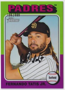 2024 Topps Heritage High Number Fernando Tatis Jr Chrome Refractor #/699 Padres - Picture 1 of 2