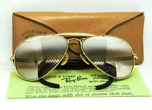 Ray-Ban USA B&L NOS Artic Deep Freeze 12K GF Aviator DGM Kalichrome Sunglasses - Picture 1 of 18