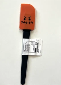 IKEA Kustfyr Spatula Rubber Halloween Pumpkin Scraper Black Orange New - Picture 1 of 3