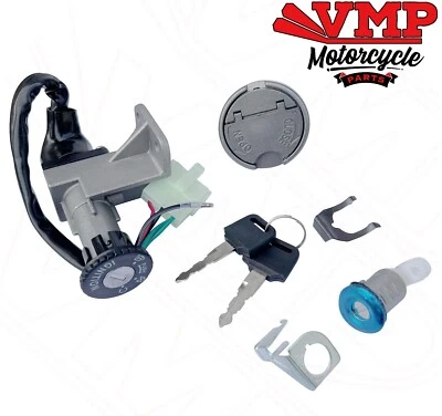 Kymco Agility RS 50cc 4T  Lock Key Set Ignition Barrel Side Seat Fuel Cap Locks — 第 1/2 张图片
