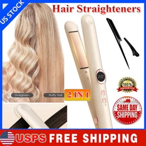 Professional Hair Straightener and Curler 2 in 1 Ceramic Flat Iron Straightener - Picture 1 of 19