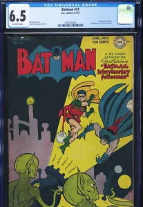 Batman #41 - CGC - 6.5, OW - 1st Sci/Fi Batman/Robin Cover - Golden Age - Bild 1 von 3