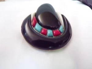 VINTAGE STERLING NAVAJO MULTI EDELSTEIN INDIANER BROSCHE ANSTECKNADEL 2 5/8" SIGNIERT - Bild 1 von 6