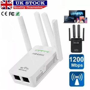 Répéteur Wifi Extender Routeur Sans Fil 1200Mbps Portée Réseau Signal Booster UK - Photo 1/17