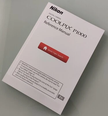 Nikon Coolpix P1000 Camera Reference Manual Printed Size A5 Professionally Bound - Image 1 of 4