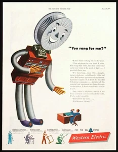 1946 WESTERN ELECTRIC Bell Telephone Switchboard J. BINGHAM Art Vintage PRINT AD - Picture 1 of 1