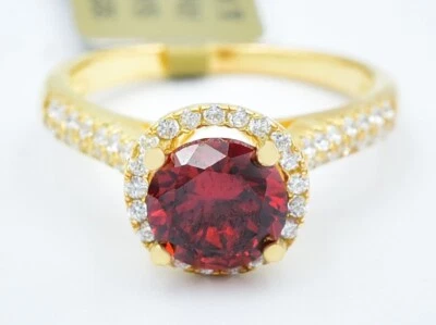 ANILLO RODOLITA Y ZAFIRO BLANCO CREADO POR LABORATORIO 1,25 quilates plata de ley .925 - nuevo con etiquetas Foto 1 de 4