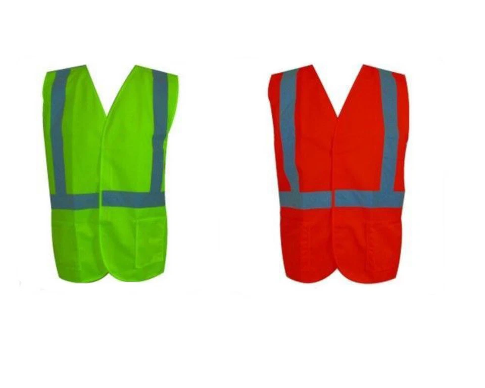 Hi-Vis Workwear Safety Vest with Reflective Tape - Orange and Lime - image 1 of 1