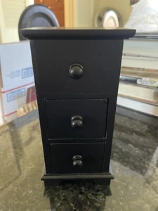 Schmuckkästchen Mini Miniatur 2 Schubladen Klavierplatte schwarz - Bild 1 von 13