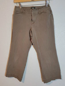 eddie bauer chino pants womens size 10 petite blakely fit bootcut stretch brown - Picture 1 of 10
