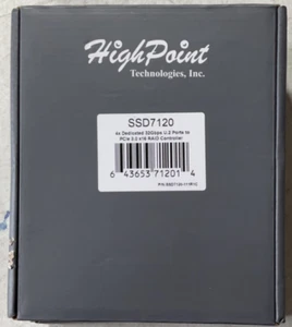(FACTORY SEALED) HighPoint SSD7120 PCI-Express 3.0x16 U.2 Ultra-High Performance - Picture 1 of 3