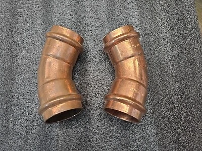Lot of 2- Nibco 1-1/2" Copper Press 45 Elbows
