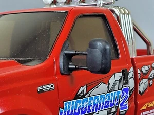 Pair Black Rubber Flexible L&R Side Mirror Tamiya RC 1/10 Juggernaut 2 Ford F350 - Picture 1 of 13