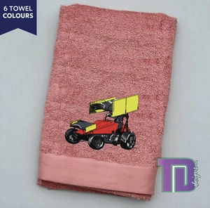 Formula 500 sprint car Embroidered Bath Sheet Towel - Picture 1 of 2