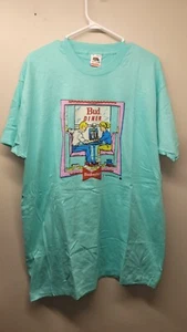 Vintage Budweiser T-Shirt XL Short Sleeve 1989 Bud Diner Cafe Anheuser Busch - Picture 1 of 10