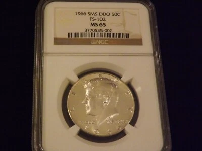 1966  50c       DDO     Half Dollar         NGC   MS 65 - Image 1 of 2