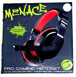 3.5mm Gaming Headset w/ mic gaming Headphones cross platform black red - Picture 1 of 2