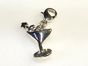 Avon Charm Drink Martini Glass Silver Metal - Picture 1 of 10