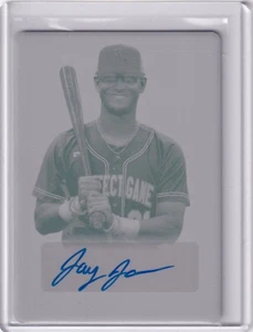 Jayson Jones 2021 Leaf Perfect Game Plate & Proof Yellow Plate Auto 1/1 - Picture 1 of 2
