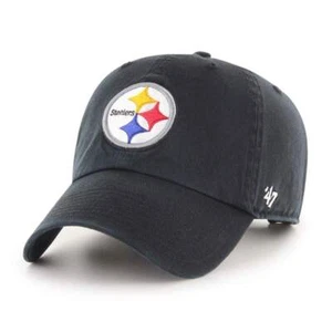 '47 Brand Clean Up Pittsburgh Steelers Adjustable Black Hat - Picture 1 of 2