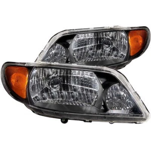 Black Clear Lens Crystal Headlight Set fits 2001-2003 Mazda Protege - Picture 1 of 2