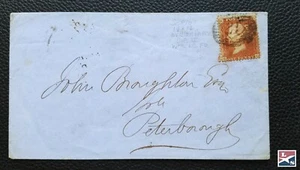 L/S 1857 Penny Red Plated London to Peterborough Nice GB Plated Cover - Picture 1 of 3
