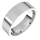14K White Gold 6 mm Flat Wedding Band Ring for Womens Mens 7g Size 7