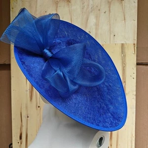royal blue large lace hatinator fascinator millinery headband wedding hat - Picture 1 of 2