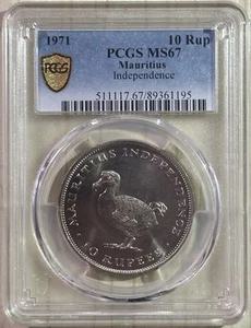 Mauritius 1971 10 Rupees Independence Pop Dodo Bird 2nd Graded PCGS MS67 13/2 - Picture 1 of 2