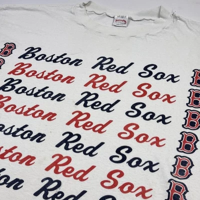 Nutmeg Vintage 80s Boston Red Sox Shirt Mens White MLB Baseball Mills Graphic - Image 1 of 4